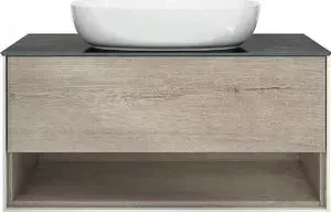 Тумба с раковиной Kerama Marazzi с Plaza Modern 100 подвесная, 1 ящик и открытая ниша, дуб Орегон (PL.M.100.1\OAK.O, PL.wb.60.1)