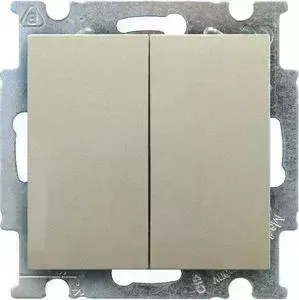 Переключатель ABB двухклавишный Basic55 10A 250V шампань (2CKA001012A2171)