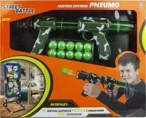 Игрушечное оружие 1TOY Street Battle с мягкими шариками 10 шариков Т16681