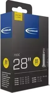 Камера велосипедная SCHWALBE SV20 EXTRA LIGHT, 18/25-622(630), 28-0,7-1,0 50mm вентиль преста, 10400103
