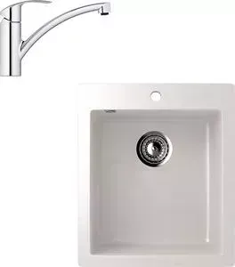 Мойка кухонная и смеситель ULGRAN и смеситель U-404 Grohe Eurosmart (U-404-331, 33281002)