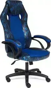 Кресло офисное TetChair Racer gt military кож/зам/ткань синий/синий TW 10