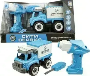 Дрель аккумуляторная 1TOY Машинка на радиоуправлении Сити-сервис грузовик 18 смв комплекте (пульт управления) на батарейках отвертка коробка Т16965: характерист