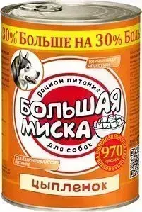 Консервы Зоогурман Большая миска Цыпленок для взрослых собак 970г