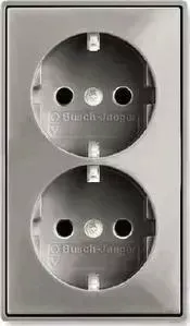 Розетка ABB двойная Basic55 Schuko с/з 16A 250V безвинтовой зажим шампань