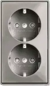 Розетка ABB двойная Basic55 Schuko с/з 16A 250V со шторками безвинтовой зажим шампань