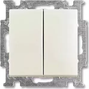 Выключатель ABB двухклавишный Basic55 10A 250V chalet - белый