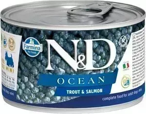 Консервы Farmina ND Adult Dog Ocean Trout Salmon с форелью и лососем для собак мелких пород для взрослых собак 140г