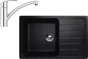 Мойка кухонная и смеситель EcoStone и смеситель ES-019 Grohe Eurosmart черная (ES-19-308, 33281002)