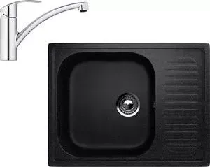 Мойка кухонная и смеситель EcoStone и смеситель ES-018 Grohe Eurosmart черная (ES-18-308, 33281002)