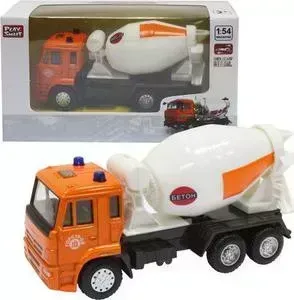 Машинка Play Smart инерционная металлическая бетономешалка белая 19x5x8см Р49211