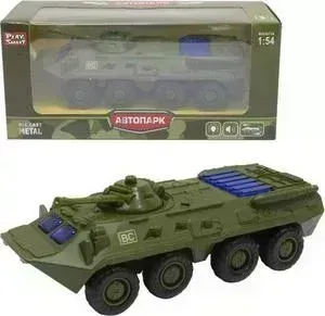 Машинка Play Smart инерционная металлический танк БТР-80 свет звук 17x8x6,5см Р49199