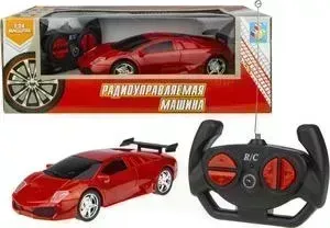 Машинка 1TOY на радиоуправлении Спортавто масштаб 1:24 размер машинки 20 см на батарейках Т13859