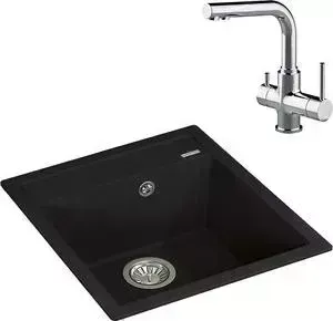 Мойка кухонная и смеситель FLORENTINA и смеситель Липси 460 Lemark Comfort (20.280.B0460.302, LM3061C)