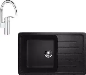 Мойка кухонная и смеситель ULGRAN и смеситель U-400 Grohe Eurosmart (U-400-308, 33202002)