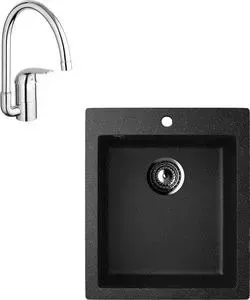 Мойка кухонная и смеситель ULGRAN и смеситель U-404 Grohe Euroeco (U-404-308, 32752000)