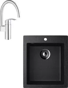 Мойка кухонная и смеситель ULGRAN и смеситель U-404 Grohe Eurosmart (U-404-308, 33202002)