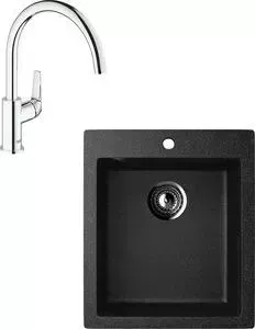 Мойка кухонная и смеситель ULGRAN и смеситель U-404 Grohe BauFlow (U-404-308, 31230000)