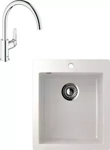 Мойка кухонная и смеситель ULGRAN и смеситель U-404 Grohe BauFlow (U-404-331, 31230000)