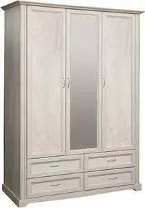 Шкаф для одежды Олимп 32.02 сохо бетон пайн белый / Masa Decor бетон пайн белый / профиль бетон пайн белый патина / ДВПО белый / зеркало: характеристи