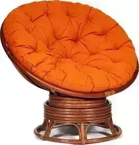 Кресло-качалка TetChair Papasan w 23/01 B с подушкой Pecan орех/ткань оранжевый С23