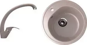Мойка кухонная и смеситель EcoStone и смеситель ES-11 песочная (ES-11-302, ES-02-302)