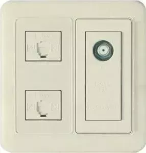 WST 5752 Panasonic Shin Dong-A Комбинация: Розетка TF.2+TV. Бежевый PANASONIC SHIN DONG-A