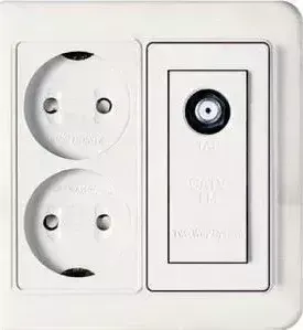 WST 5425 WH Panasonic Shin Dong-A Комбинация: Розетка 2-я + TV. Белый
