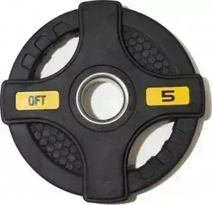 Диск обрезиненный Original Fit Tools Original FitTools олимпийский черный с двумя хватами 5 кг.