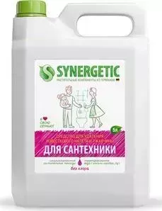 Средство Synergetic для чистки сантехники, ванн, раковин, душевых кабин, 5 л