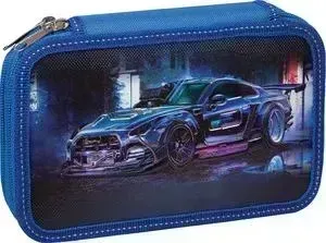 Пенал Спейс 2 отделения Street racing, ламинированный картон, конгрев, металл.