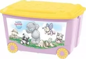 Ящик для игрушек БЫТПЛАСТ на колесах с аппликацией "me to you" 580х390х335 мм (розовый) (431304105)