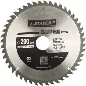 Диск пильный STAYER Super-Line 200х32мм 48Т (3682-200-32-48)