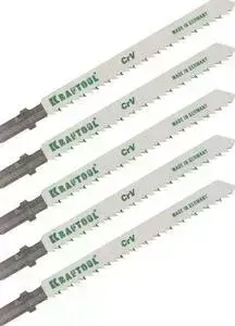 Пилки для лобзика KRAFTOOL T101BR Cr-V шаг 2,5мм 75мм 5шт (159516-2.5-S5)
