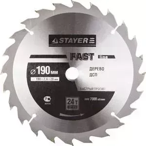 Диск пильный STAYER Fast-Line 190х20 мм 24Т (3680-190-20-24)