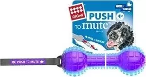 Игрушка GiGwi Push to Mute Squeak гантеля с отключаемой пищалкой для собак (75332)