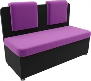 Фото №1 Кухонный прямой диван АртМебель Маккон 2-х местный микровельвет фиолетовый/черный