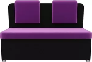 Фото №2 Кухонный прямой диван АртМебель Маккон 2-х местный микровельвет фиолетовый/черный