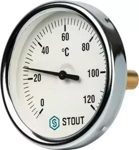 Термометр STOUT биметаллический Dn 80 мм гильза 50 мм 1/2" с гильзой (SIM-0001-805015) Dn 80 50 с
