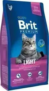 Сухой корм Brit Premium Cat Light с курицей и печенью для кошек склонных к излишнему весу 8кг (513291)