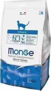 Сухой корм Monge Cat Urinary Rich in Chicken с курицей профилактика МКБ для кошек 1,5кг