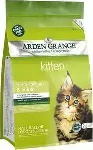 Сухой корм ARDEN GRANGE Kitten Grain Free Fresh ChickenPotato беззерновой с курицей и картофелем для котят 400г (AG611237)
