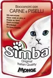 Пауч SIMBA и Cat Chunkies with Meat and Peas с мясом и горохом паштет для кошек 100г