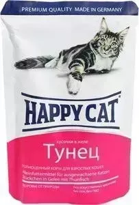 Пауч Happy Cat и Тунец кусочки в желе для взрослых кошек 100г (1002309)