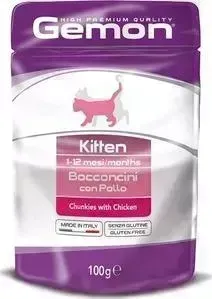 Пауч Gemon и Kitten Chunkies with Chicken с курицей кусочки для котят 100г
