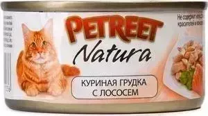 Консервы Petreet Natura куриная грудка с лососем для кошек 70г