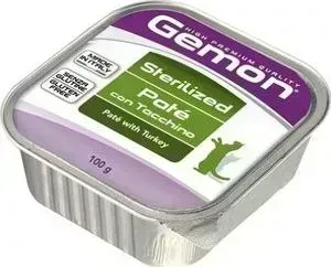 Консервы Gemon Cat Sterilised Pate with Turkey с индейкой паштет для стерилизованных кошек 100г