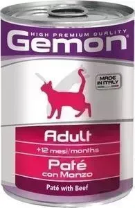 Консервы Gemon Cat Adult Pate with Beef с говядиной паштет для взрослых кошек 400г