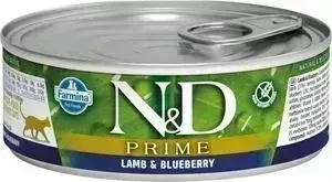 Консервы Farmina ND Adult Cat GF Lamb Blueberry беззерновой с ягненком и черникой для взрослых кошек 80г
