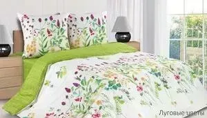 Комплект постельного белья Ecotex 1, 5 сп, поплин, Луговые цветы (4680017865012)